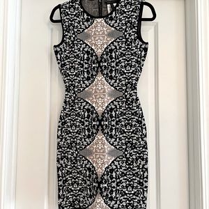 NWT BCBG MaxAzria Black and White Bandage Mini Dress Size XS